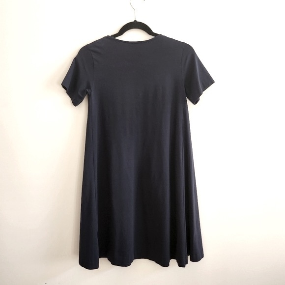 COS I XS/S Navy A-Line Jersey Babydoll Dress with Pockets - Picture 3 of 9